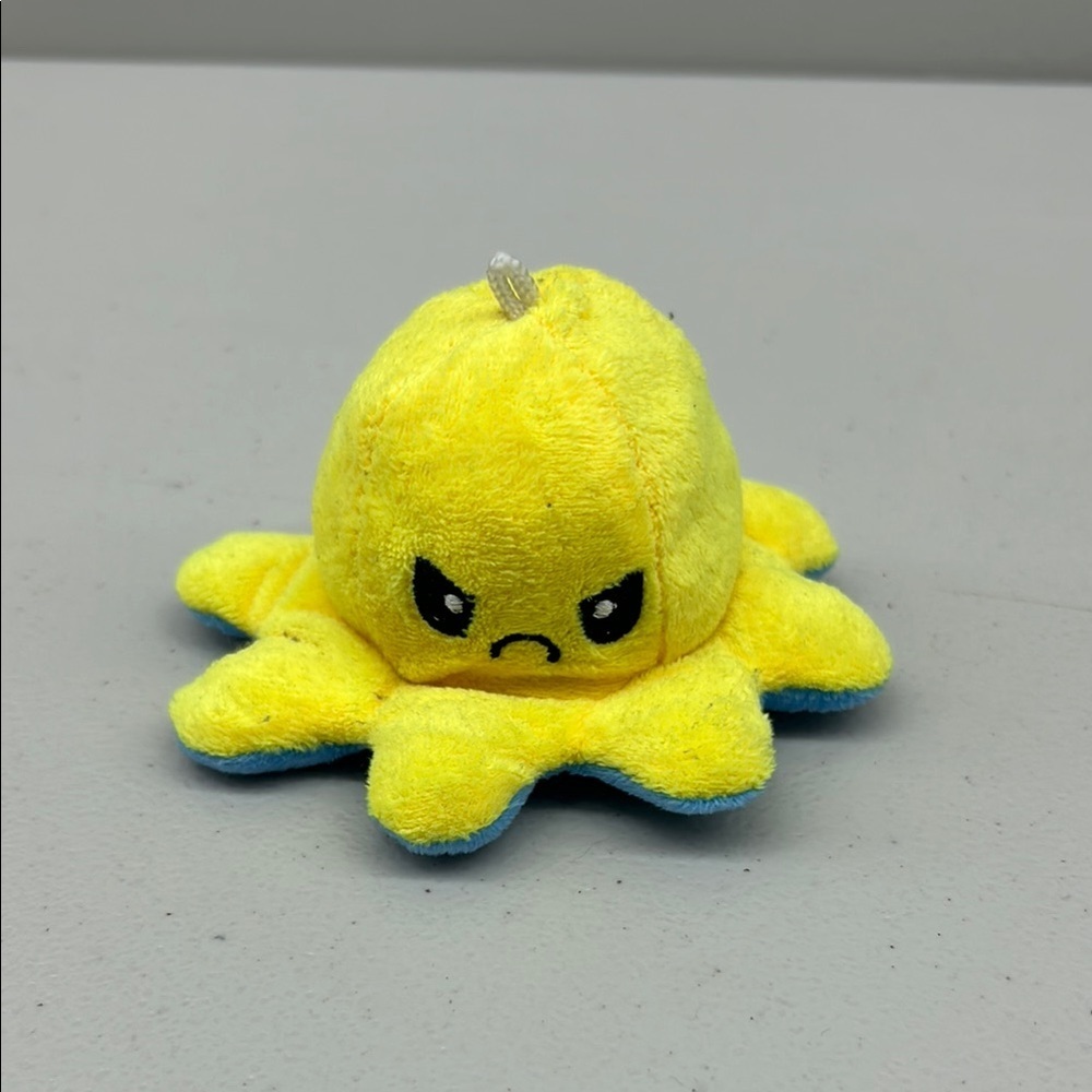 Reversible Yellow and Blue Octopus Plush Toy